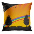 thumbnail image 1 of RYLABLUE Birds Two Trees Black Branch Countryside Couple Forest Grass Throw Pillowcase Cushion Case Cover, 1 of 1