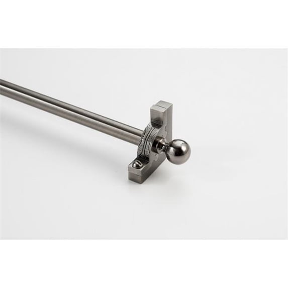 Zoroufy 01766-03723 36 in. Sovereign Tubular Stair Rod Set with Decorative Brackets Ball Finials in Antique Pewter