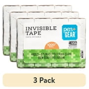 (3 pack) Pen + Gear Invisible Tape, Clear, 3/4" x 1000", 4 Roll of Tape