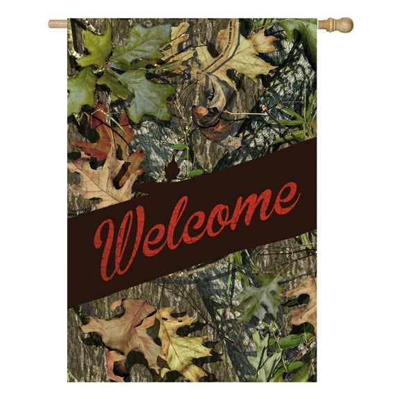 Evergreen Flag Mossy Oak Welcome House Flag