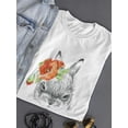 thumbnail image 3 of Cute Bunny And Flower  T-Shirt Women -Image by Shutterstock, Female Large, 3 of 4