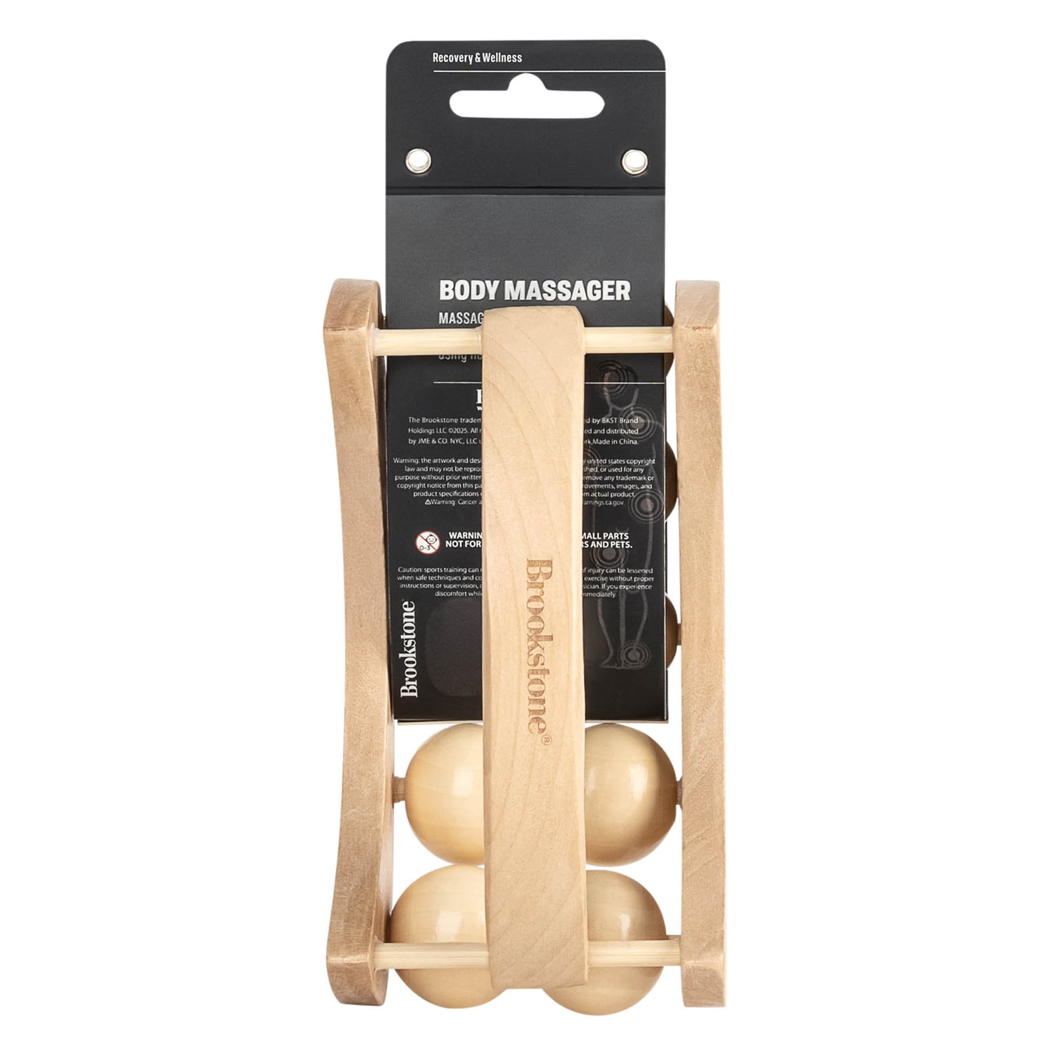Brookstone Handheld Wooden Body Massager, Wood, WL1163-CMA