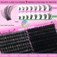 thumbnail image 2 of Eyelash Clusters Yaiseiko, 280 unidades, 100 D+200 D de grosor, 12 a 25 mm de profundidad, rizo, 2 of 7