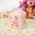 thumbnail image 4 of 50 cajas de dulces rosas con forma de carruaje, cortadas con láser, para recuerdos de boda o baby shower, con cinta., 4 of 6