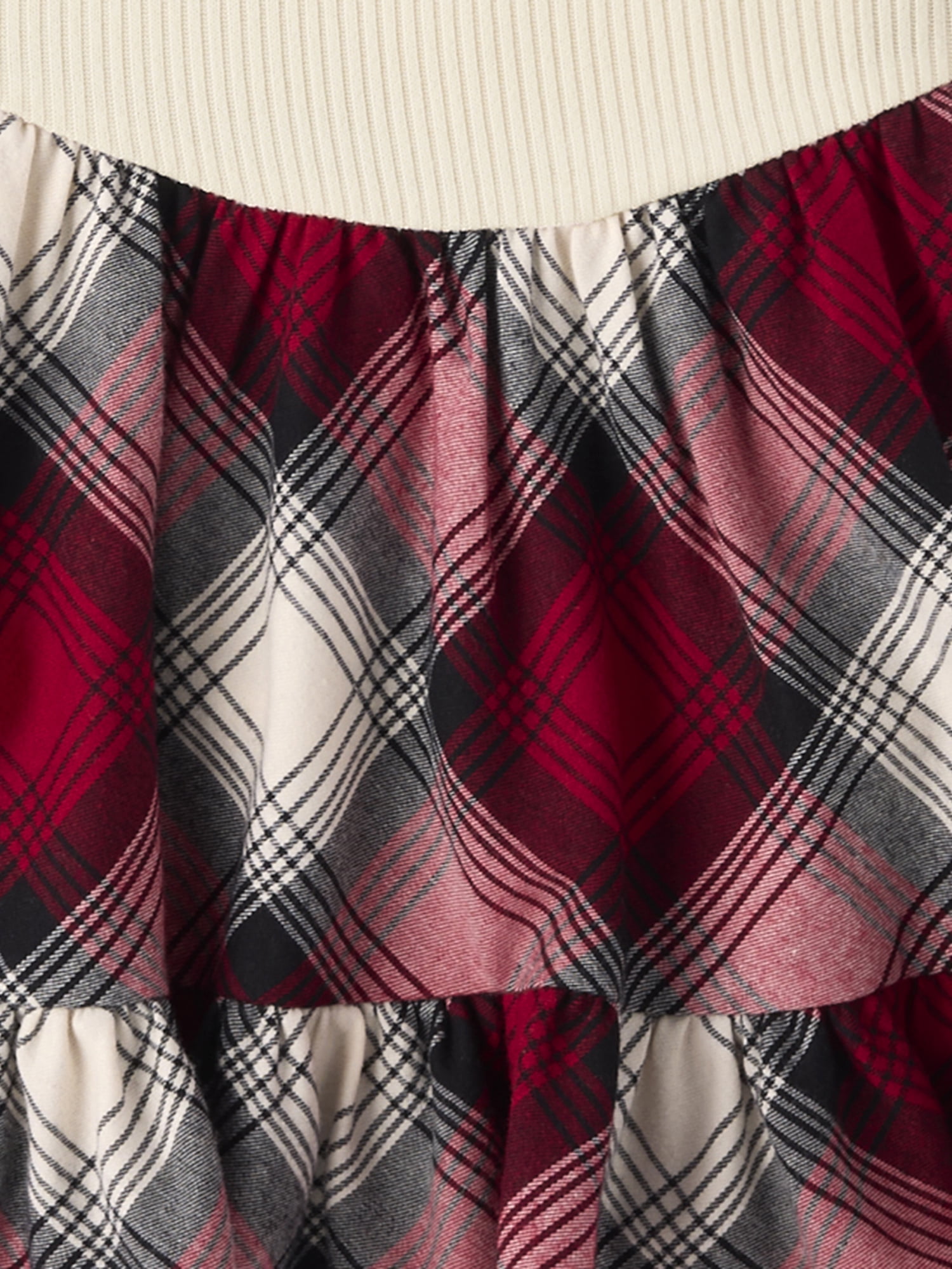 The Children's Place Girls Long Sleeve Ribbed Plaid Drop Waist Dress, Sizes XS-XXL