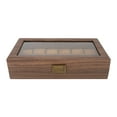 thumbnail image 1 of Watch Box Organizer 12 Compartment Wood Grain Luxury Display Storage Case Ultra Smooth PU Leather Interior, 1 of 14