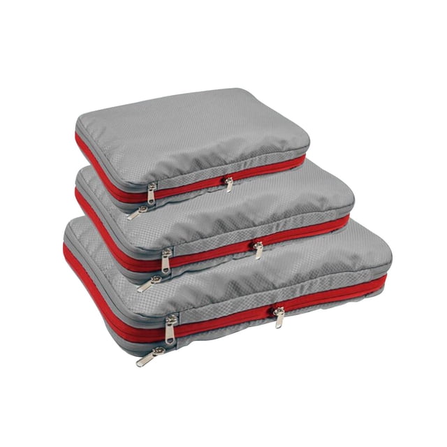 Juego de cubos de empaque de compresión Sunnimix 3 Piezas Expandible para viajes gris
