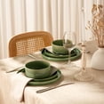 thumbnail image 5 of Vase and Vessel Ceramic Dinnerware Set, 12 Piece, Moss Green, Service for 4, Hearthstone Collection, 5 of 7