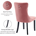 thumbnail image 5 of Paproos Dining Chairs Set of 2, Upholstered High-End Tufted Dining Room Chair with Back Ring and Nailhead Trim, Modern Velvet Kitchen Chairs with Solid Wood Legs for Kitchen, Home,Pink, 5 of 12