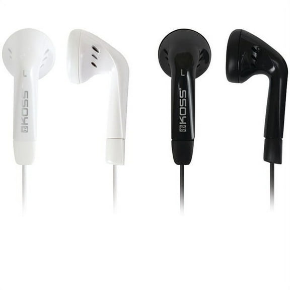 Koss In-Ear Headphones, Black/White, KE7
