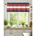 thumbnail image 2 of Curtain Valance for Windows,Red Stripes Dark Blue Kitchen Valances Rod Pocket Short Curtains,Abstract Geometric Window Treatment Panel for Bedroom Bathroom 42"x12", 2 of 7