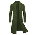 thumbnail image 5 of INSPIRE CHIC Men's Coats Single Breasted Lapel Collar Long Sleeve Back Slit Outerwear Coat S Olive Green, 5 of 7