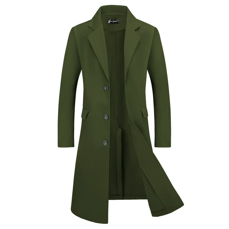 Olive green overcoat mens best sale