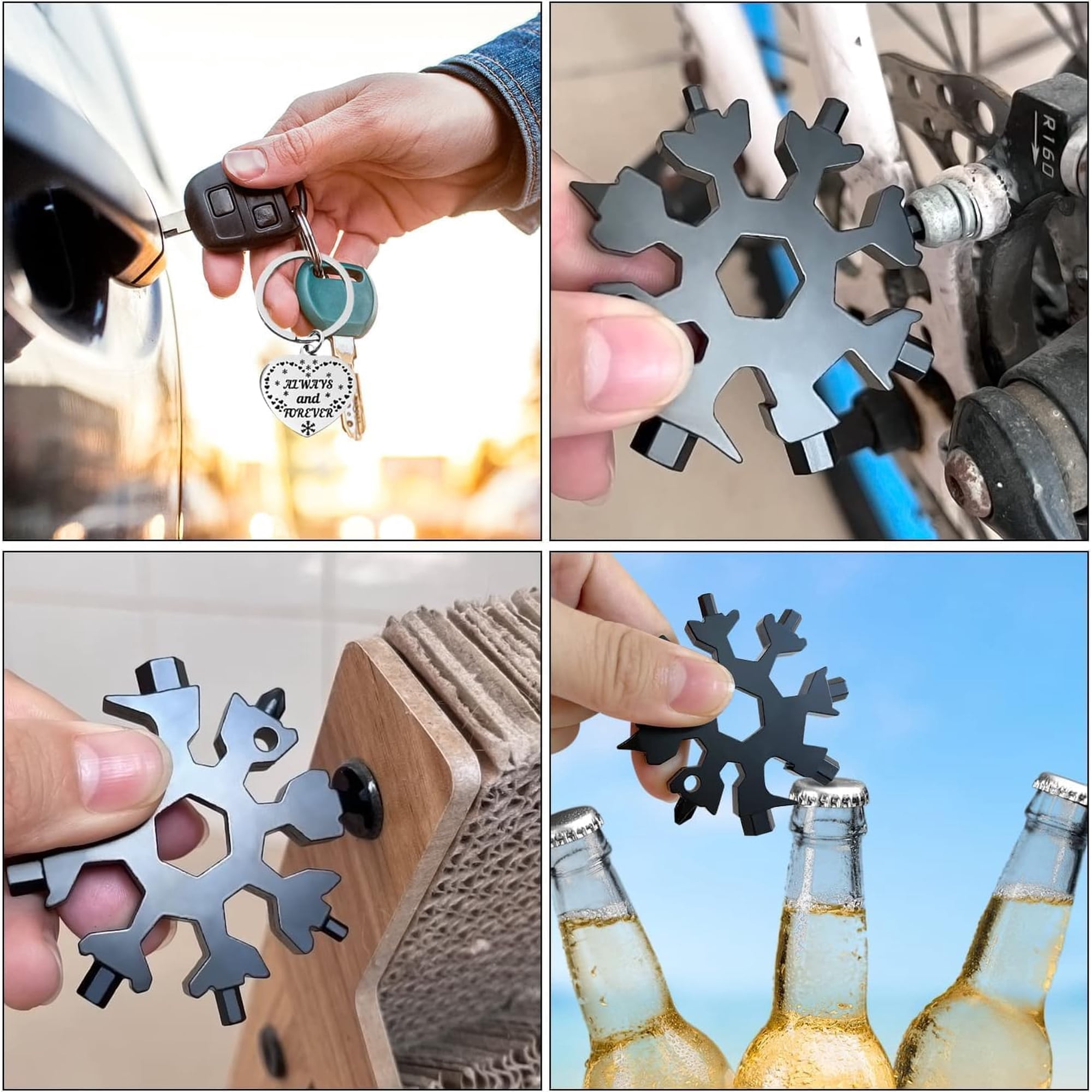 LABAKUI-Stocking Stuffers for Adults Men Dad Gifts MultiTool 18 in 1 Snowflake