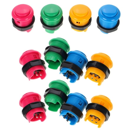 WHAMVOX 12PCS Momentary Game Push Button Switch Replacement for Street Video Games Accessories