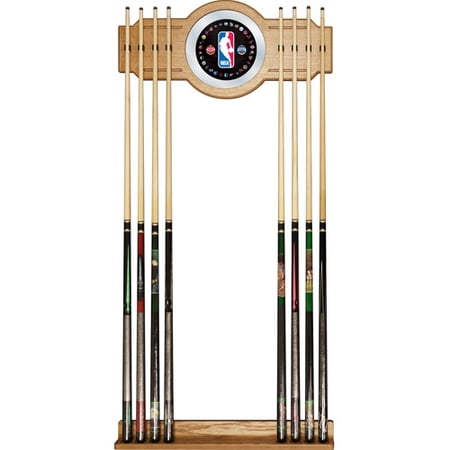 NBA Logo with All Teams Billiard Cue Rack with Mirror