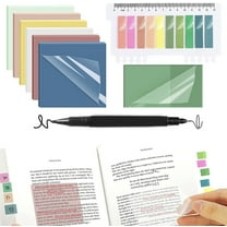 Transparent Sticky Notes, 9Pcs Clear Bookmark Tabs, Self-Adhesive Index Flags, Highlight Markers for Books, Study Office Supplies, Clean Removal Page Markers