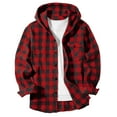 thumbnail image 5 of HAOTAGS Flannel Shirts for Teen Boys (4-15), Button Down Plaid Shirts Casual Long Sleeve Hooded Jacket Red 4-5Years, 5 of 7