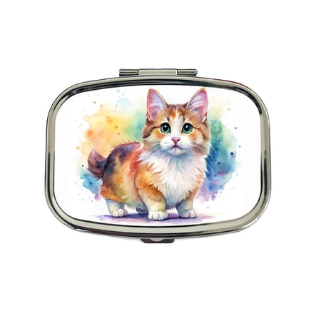 Munchkin Cat Watercolor Style Small Travel Handbag Pill Box Case