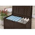 Suncast 134Gallon Outdoor Resin Deck Storage Box with Seat, Java Brown