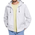thumbnail image 2 of OIOLOYJM Jackets for Men Lightweight Outdoor Full Zip Sun Protection Rain Windbreaker Casual Hiking Running Breathable Hooded Coat White 2XL, 2 of 4
