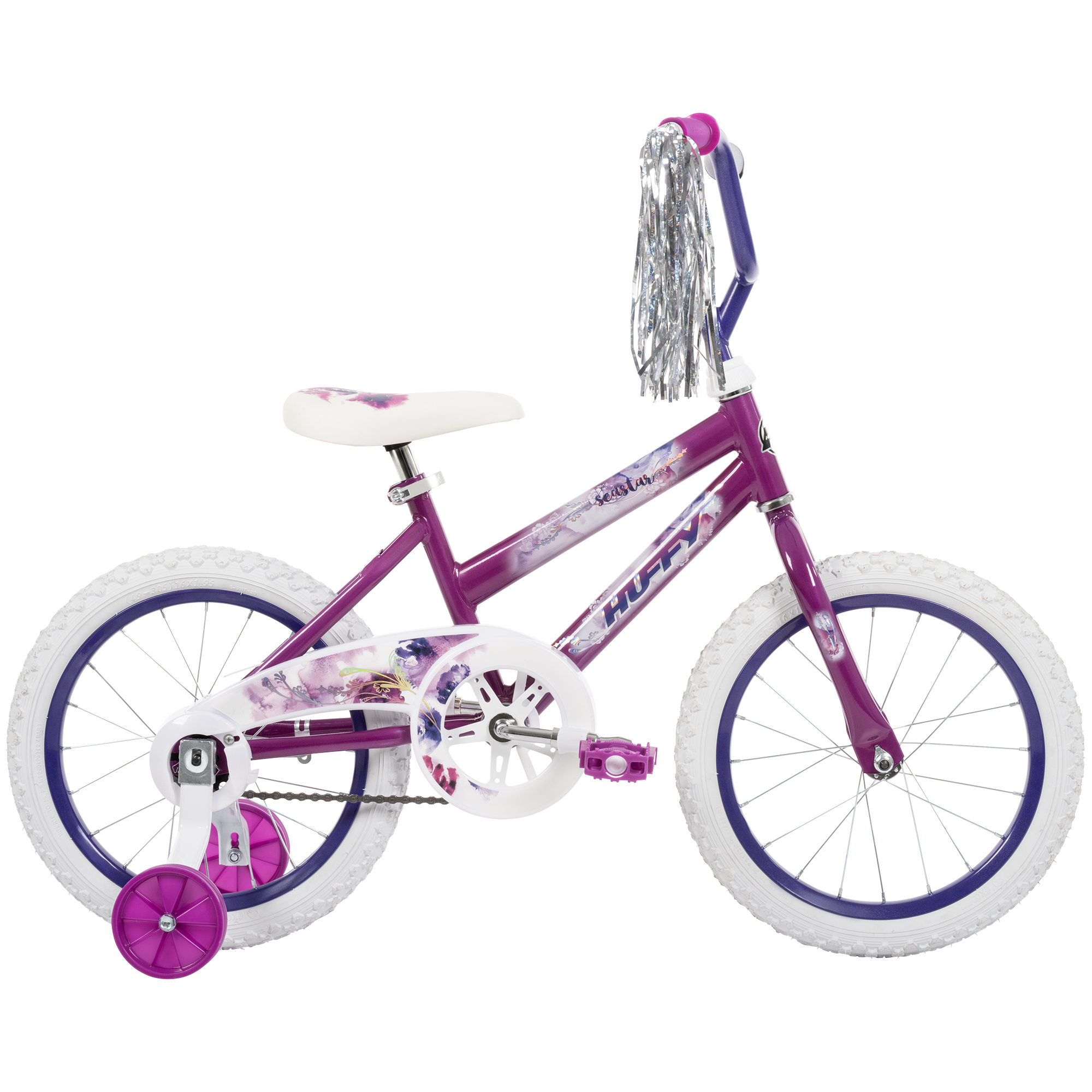 Huffy 16" Sea Star Kids' Bike, Fits Riders 42" - 48", Purple, Youth, Girls