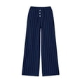 thumbnail image 5 of BRELIL Women's Wide Leg High Waisted Ribbed Casual Lounge Pants Long Pajama Pants Fall Winter Fashion Outfits Loose Baggy Trousers for Party, Navy S, 5 of 9