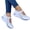 White, variant on sunsanly 1 Pair Casual Shoes Flat-bottom Non Slip Fastener Tape Thick Platform Plus Size Walking Breathable Mesh Wedge Sports Shoes Women Accessory