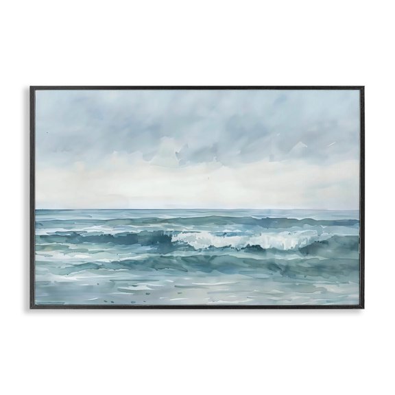 Stupell Industries Coastal Dramatic Moody Shore Black Framed Giclee Art, 18 x 12, by LSR Design Studio
