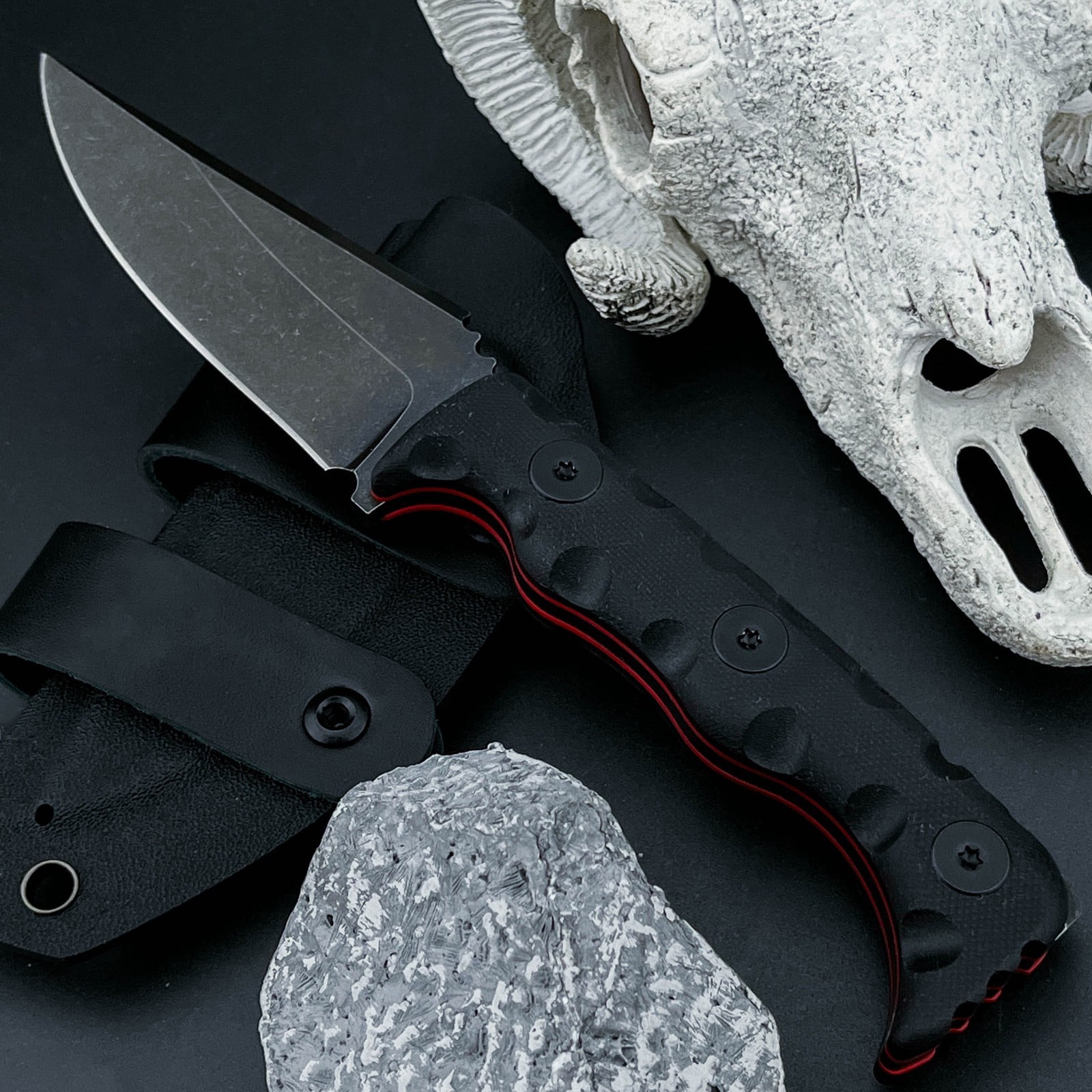 Fixed Blade Knife with Nylon Handle Sheath, Utility Tool for Camping Hiking