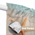 thumbnail image 4 of Swag Valance Curtains for Windows, Ocean Starfish Light Filtering Kitchen Curtains with Rod Pocket, Beach Shell Shore Waves Summer Sea Window Treatment Valances for Living Room, 36x45 - 2 PCS, 4 of 9