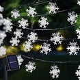 thumbnail image 1 of 100 luces LED solares de Navidad con forma de copo de nieve para exteriores, 39 pies, impermeables, con energía solar, luces de cadena de copo de nieve para árbol de Navidad, vacaciones, fiesta de boda, decoraciones de patio (copo de nieve blanco) Rojo Verde RV1016-0122813FYD, 1 of 5