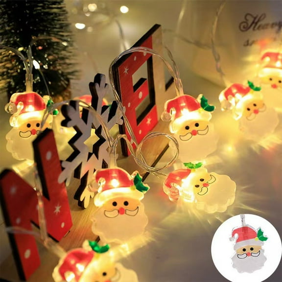 BZPIZ Christmas String Lights Battery Operated,9.84FT 20 LED Santa Claus Lights for Outdoor Indoor Christmas Tree,Garden,Party,Wedding Decor