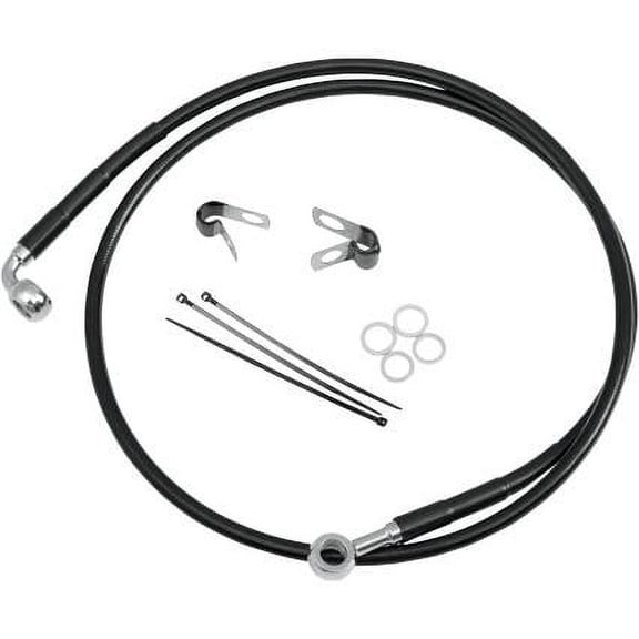 Drag Specialties 1741-2658 Extended Stainless Steel Front Brake Line Kit - Clear Coated - 50 7/8in.