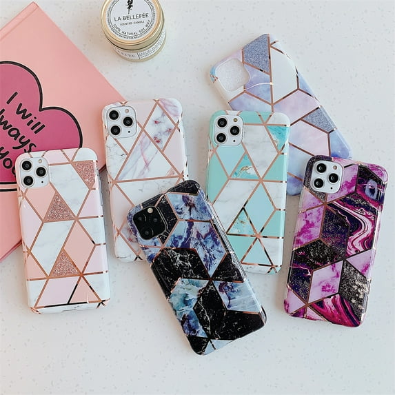 Anynve iPhone 11 Pro Max Case, Electroplating Splicing Marble Pattern Gilding Military-Grade Drop Protection Phone Case for iPhone 11 Pro Max, Random Color
