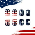 thumbnail image 5 of KUFptva Independence Day Short Square False Nails Glossy Star Designs 24Pcs Press on Nails Manicure for Women and Girls, 5 of 7