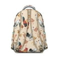 thumbnail image 3 of Chicken and Coop Pattern Student Backpack Farm Cartoon Hen Egg Chick Rustic Design Bookbag for Student Cute Farm Style, 3 of 6