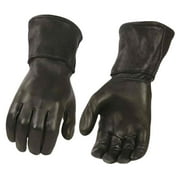 Angle View: Milwaukee Leather Men's Deerskin Leather Thermal Gauntlet Gloves, Black G317