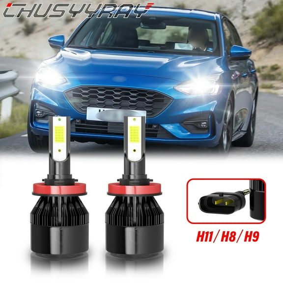 For Ford Focus 2012 2013 2014 2015-2018 H11 LED Headlight Low Beam Bulbs Combo Kit 6000K White 2x