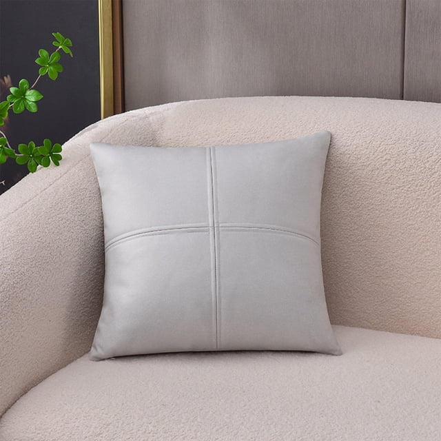 Xihbxyly Funda de Almohada de Patchwork, Elegante Textura de Cuero, Protección Impermeable para Cojines, Ideal para Sofá o Sillón, Decoración Elegante para Sala de Estar, Fácil de Limpiar, Tamaño 45