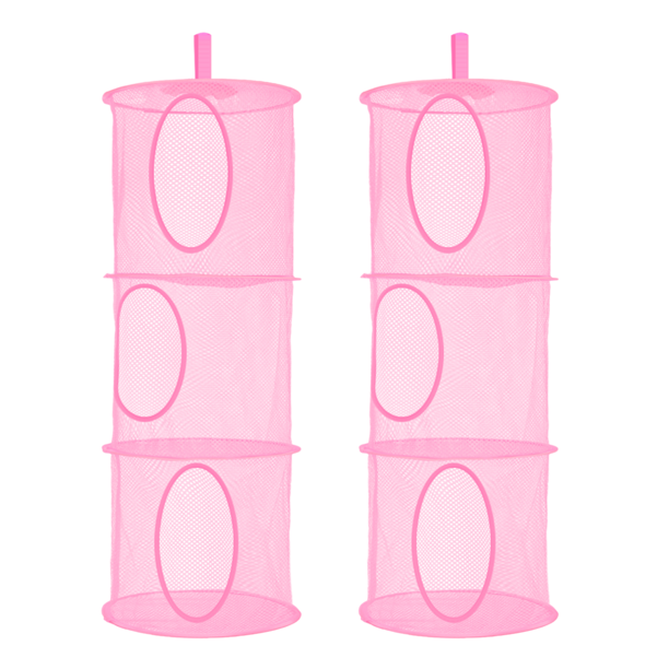 2Pcs Hanging Mesh Stuffed Animal Storage Hammock Net, Foldable Toy