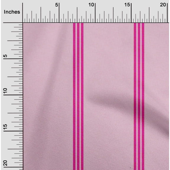 oneOone Cotton Poplin Light Pink Fabric Wide Stripe Sewing Craft Projects Fabric Prints By Yard 42 Inch Wide