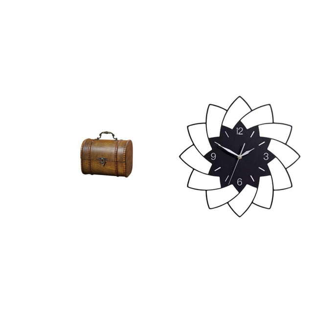 Estuche organizador de joyas,Organizador de joyas de madera para mujeres,hombres y niñas,Reloj de pared grande,Reloj de pared acrílico silencioso,sin tictac,Reloj de pared grande para