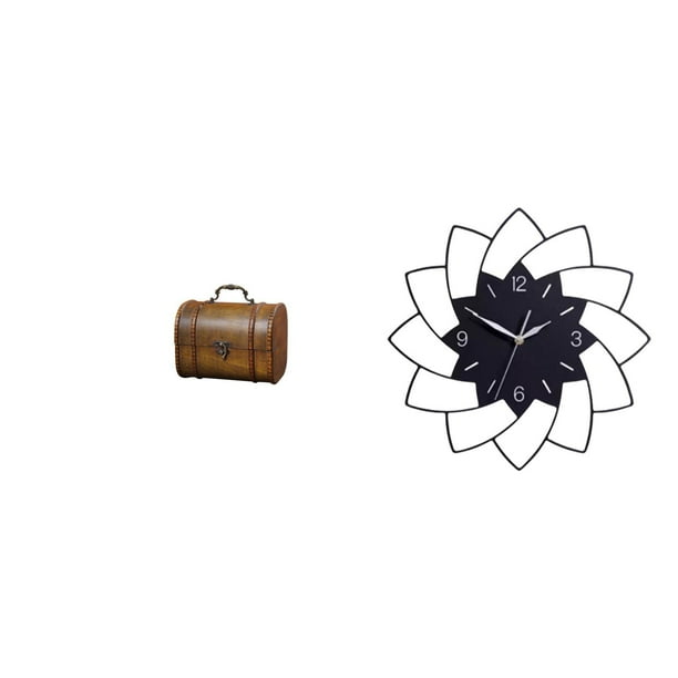 Estuche organizador de joyas,Organizador de joyas de madera para mujeres,hombres y niñas,Reloj de pared grande,Reloj de pared acrílico silencioso,sin tictac,Reloj de pared grande para