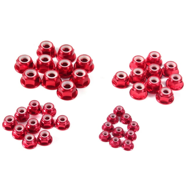 Aluminum Flanged Nylon Lock,Anodize M5 Nylon Insert Flanged Nylon Insert Self Locking Metal Nuts Extended Durability