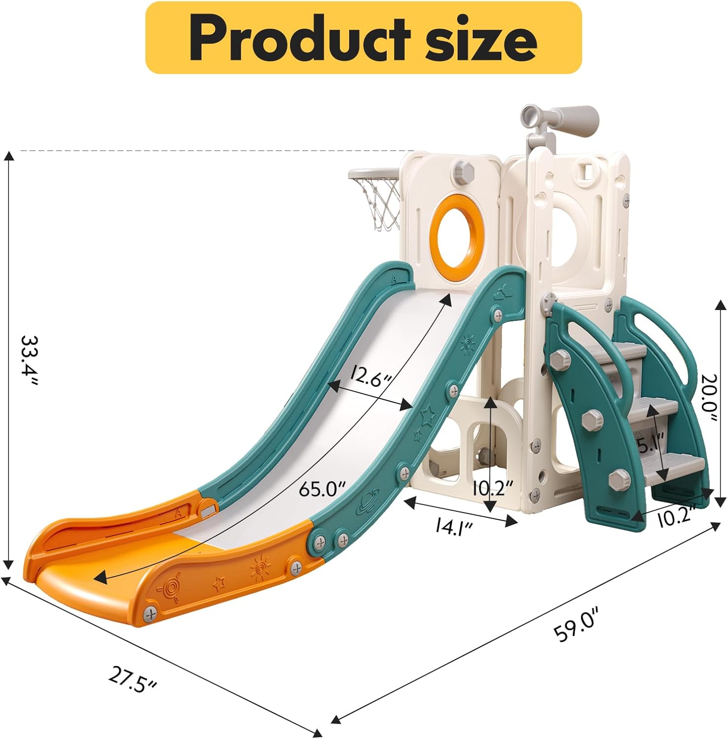 Heyday Sturdy Toddler Slide,6 in1Kids Slide Indoor Outdoor Climber Playground Slide  for Kids  (图3)