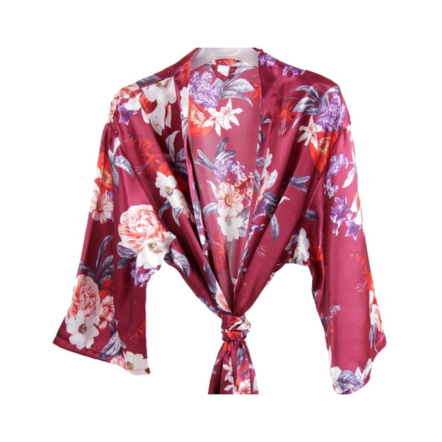 Guardurnaity de noche de satén para dama de honor, patrón de boda, fiesta nupcial, regalo, ropa de dormir, disfraz para el hogar, viaje interior, Hotel Disfraces de disfraces Vino rojo Tamaño libre Guardurnaity AP012754-20