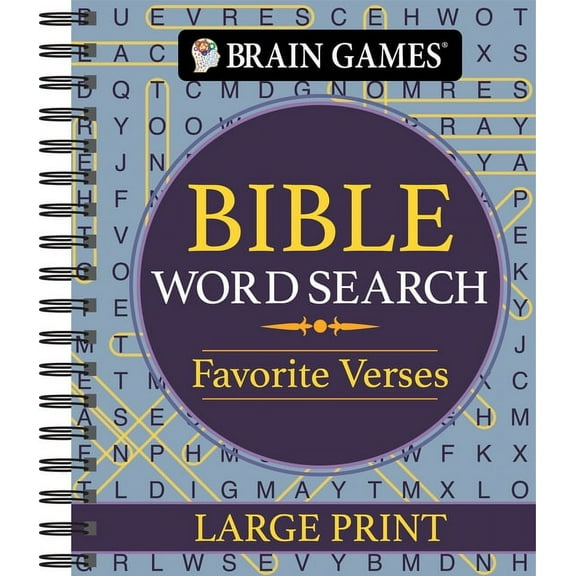 Brain Games Large Print Brain Games - Bible Word Search: Favorite Verses - Large Print, (Spiral-Bound)