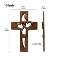 thumbnail image 4 of Cruz de pared de madera entrelazada hecha a mano con forma de corazón para regalo de boda, San Valentín y Navidad (colores vintage), 4 of 6