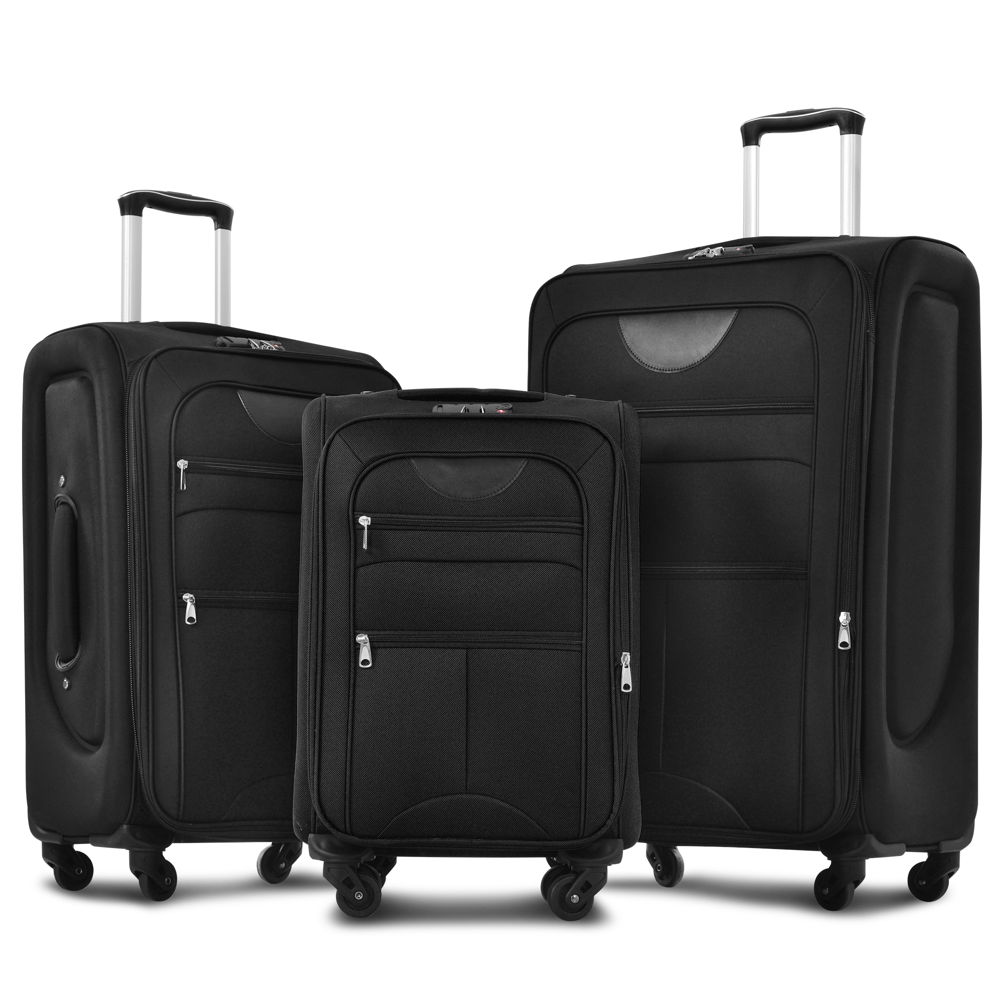 Luggage Set 3 Piece Softside Expandable Lightweight Suitcase with